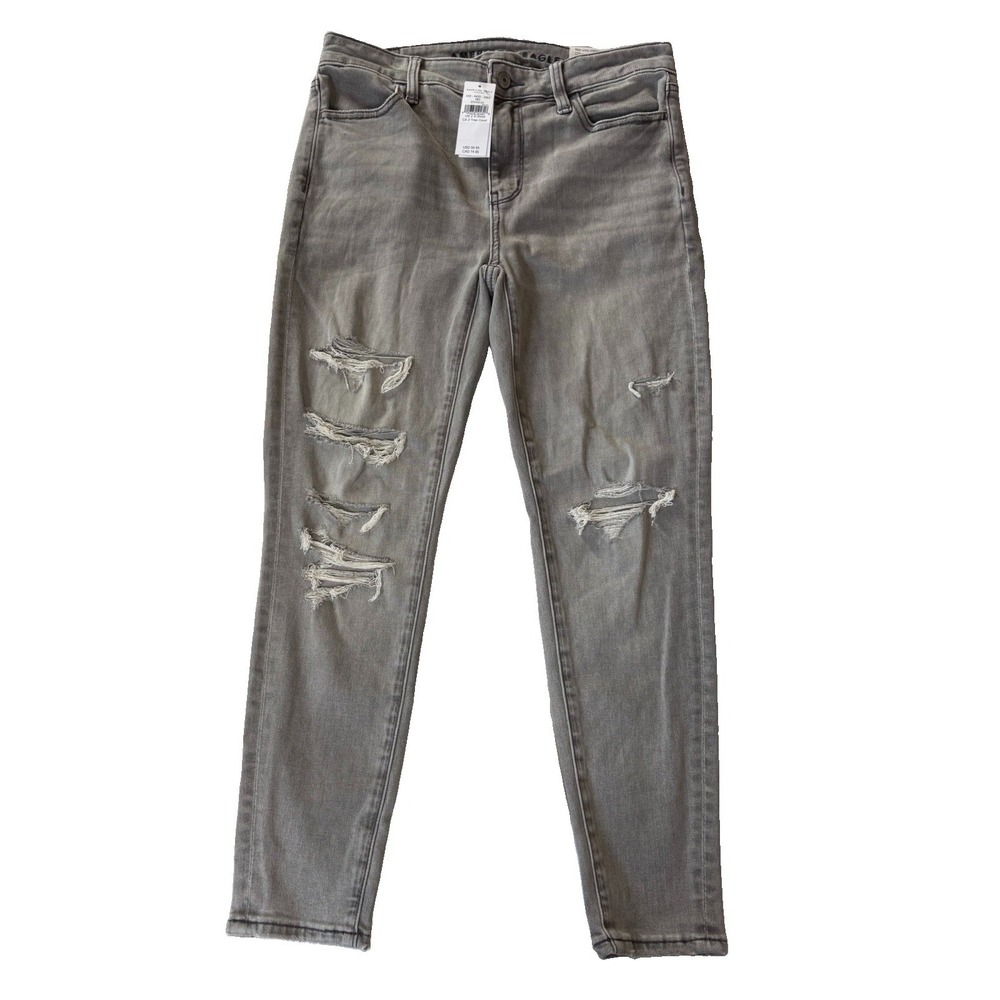 American Eagle Next Level Stretch Distressed Gray Jegging Women's Size 2 NWT